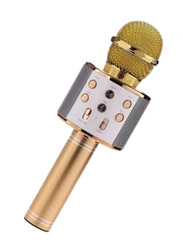 WS-858 Bluetooth Karaoke Microphone, Gold/Silver