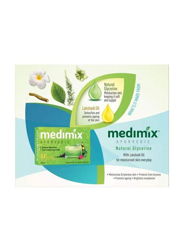 Medimix Ayurvedic Natural Glycerine Soap, 6 x 125g