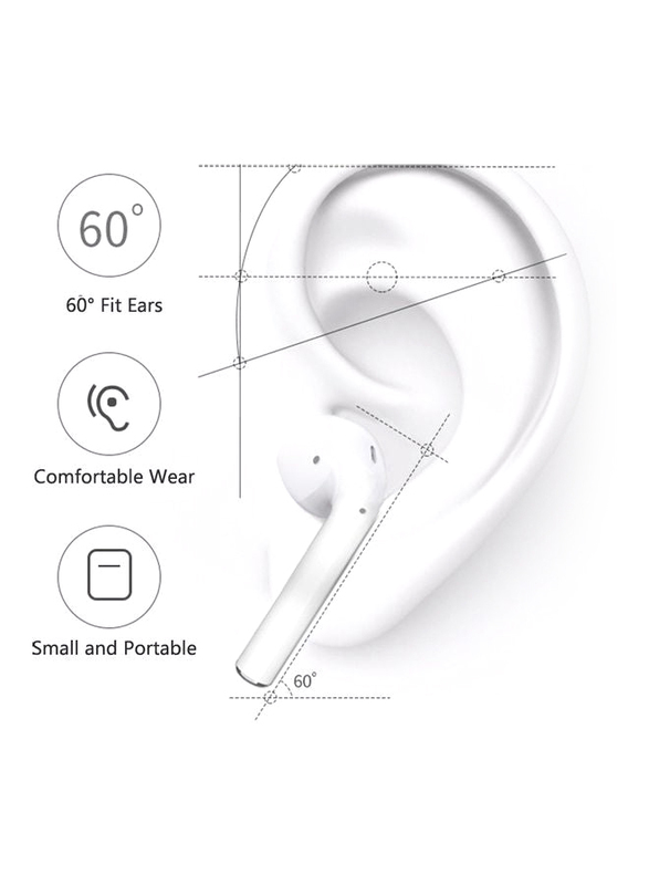 Second Generation Wireless Bluetooth In-Ear Earbuds, White