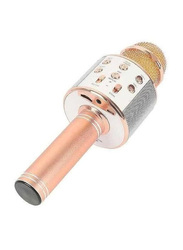WS-858 Wireless Karaoke Microphone With Speaker, Rose Gold