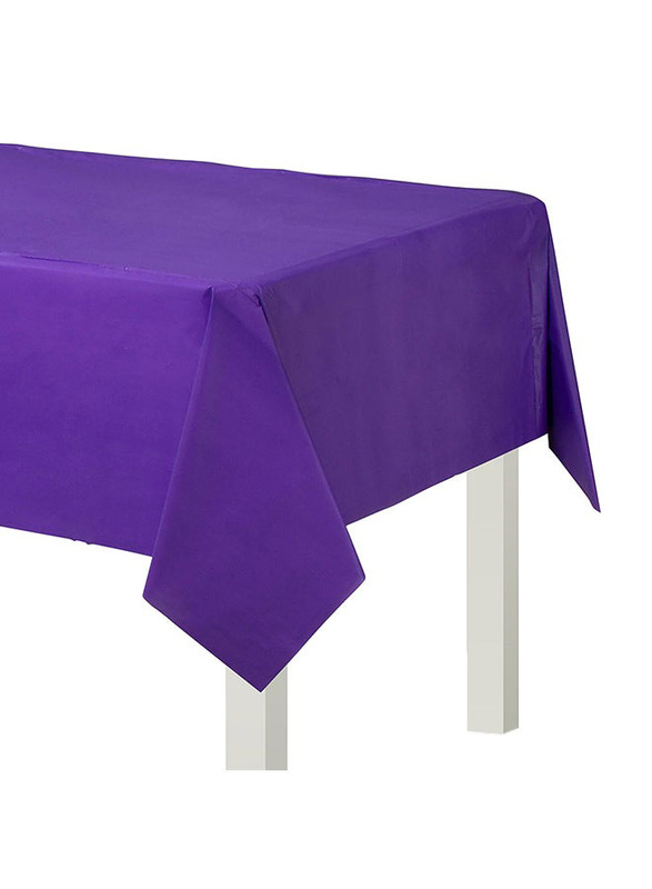 Party Time Plastic Table Cover, 54 x 108 Inch, TC-0001-Pu, Purple