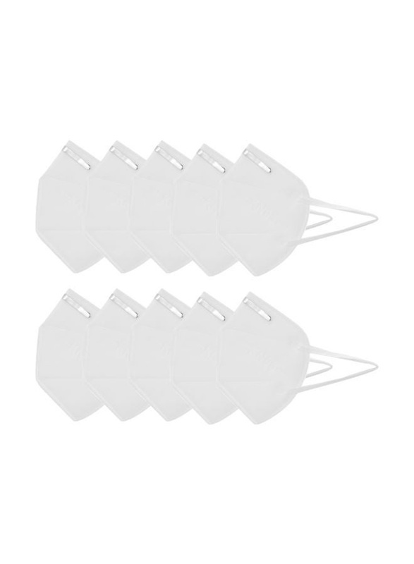 KN95 Disposable Face Masks, White, 10-Pieces