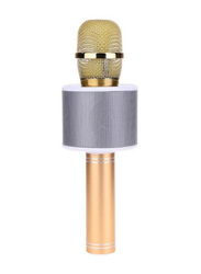 Wireless Bluetooth Mini Karaoke Microphone, WS-858-1, Gold/Gray
