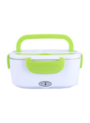 Portable Electric Heating Lunch Box, White/Green