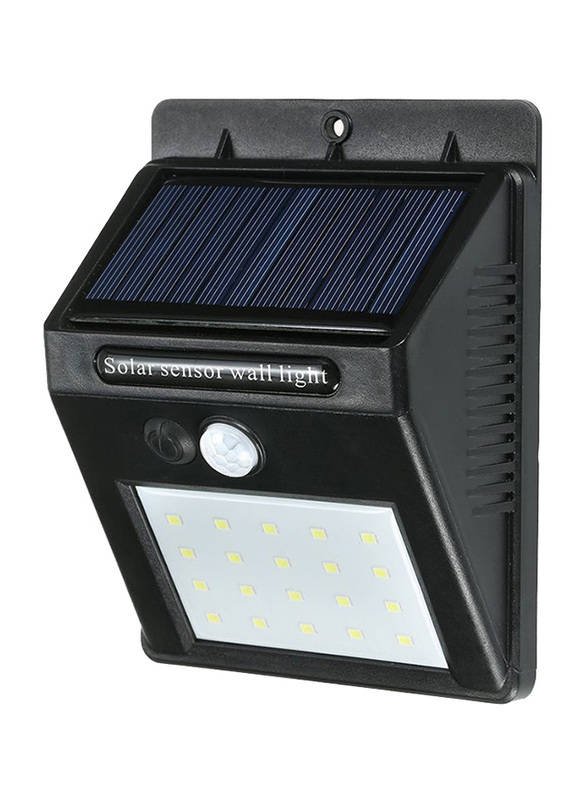 Beauenty 20-LED Waterproof Solar Powered Motion Sensor Wall Light, Black/White