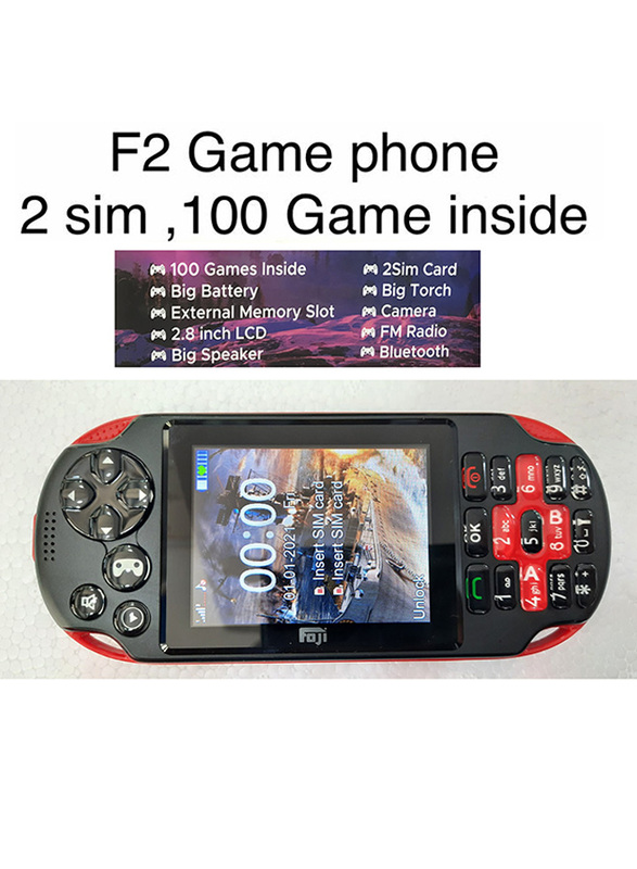 Foji F2 Gamephone, 100 Games Inside, Black/Red