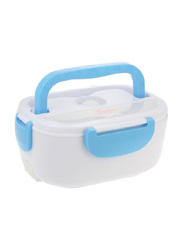 Portable Electric Lunch Box, White/Blue