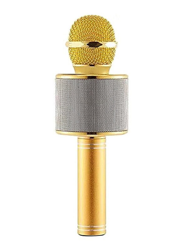 

Generic WS-858 Wireless Handheld Bluetooth Karaoke Microphone With USB KTV Player, Gold/Silver