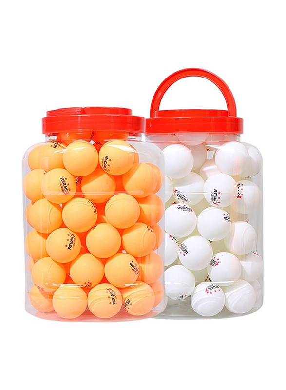 Table Tennis Ball Set, 60 Piece, White/Orange