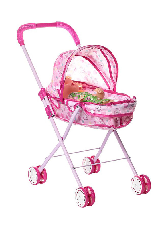 Trolley With Baby Doll Portable Foldable For Toddlers, Ages 3+