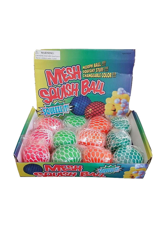 Beauenty 12-Piece Mesh Squash Novelty Ball Set for Kids, 26.9 x 20.6 x 5.8cm, Ages 3+ Years