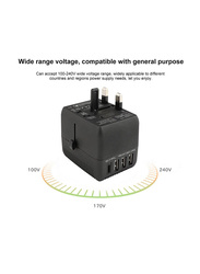 All In One Phone Wall Charger Universal Travel Adapter, Black