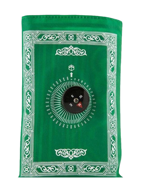 

Generic Pocket Prayer Mat with Small Bag, 24 x 38 inch, Green/White/Black