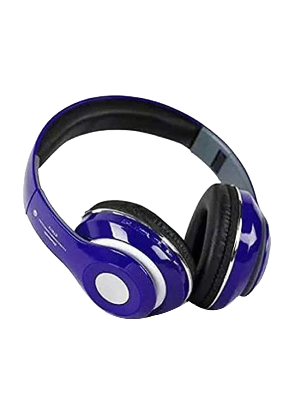 Foldable Stereo Wireless Bluetooth Over-Ear Headphone, Blue/Black