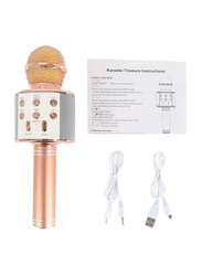 WS-858 Karaoke Bluetooth Wireless Microphone, Rose Gold