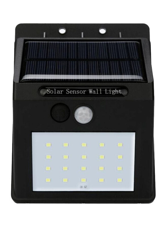 Beauenty 20 LED Solar Power PIR Motion Sensor Wall Light, Black/White