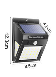 40 LED PIR Motion Sensor Outdoor Waterproof Energy Saving Solar Panel Wall Light, 4 Pieces, 12.3 x 9.5 x 4.8cm, Black