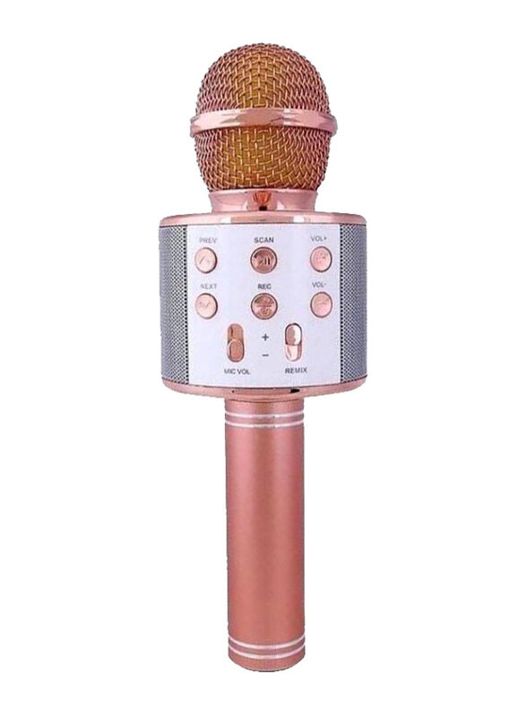 

Wster Ws 858 Bluetooth Speaker Karaoke Microphone, Pink/White