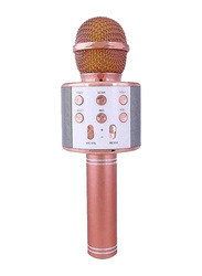 Wster Ws 858 Bluetooth Speaker Karaoke Microphone, Pink/White