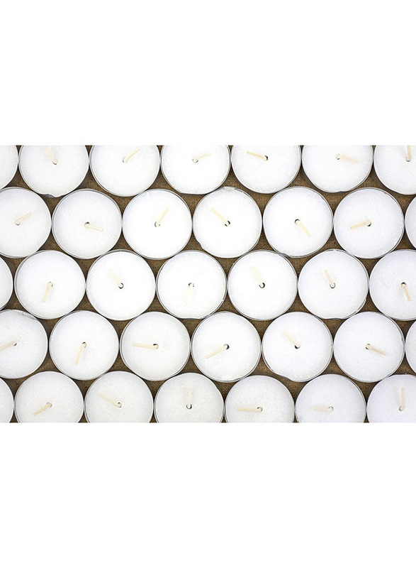 100-Piece Basic Slow Burning Candle Set, 3.8 x 1.6cm, White