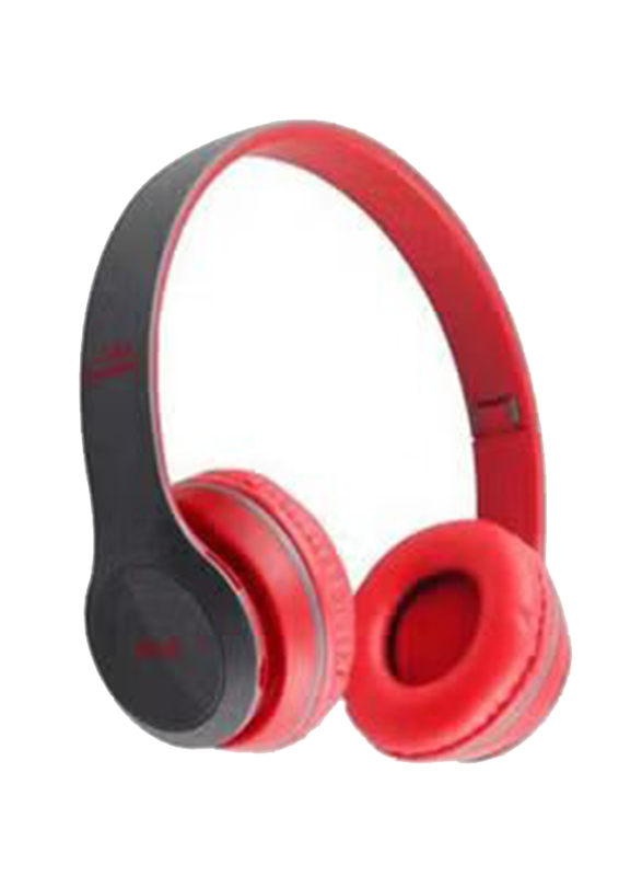 P47 Wireless Over-Ear Bluetooth Headset, Red