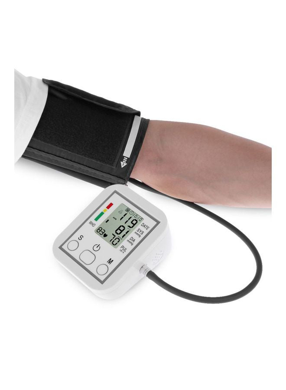 Blood Pressure Monitor With LCD Digital Display, MD580A_JX, White