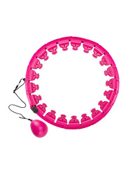 Arabest 21-Section Adjustable Smart Hula Hoop with Soft Gravity Ball, Pink