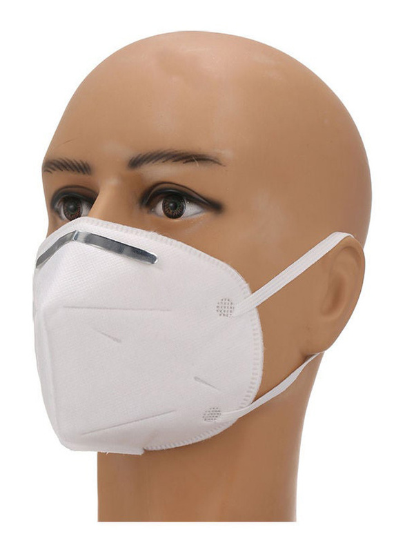 Disposable Soft Breathable Protective KN95 Face Mask with 95% Filtration for Dust Particulate Pollution, White, 10-Pieces