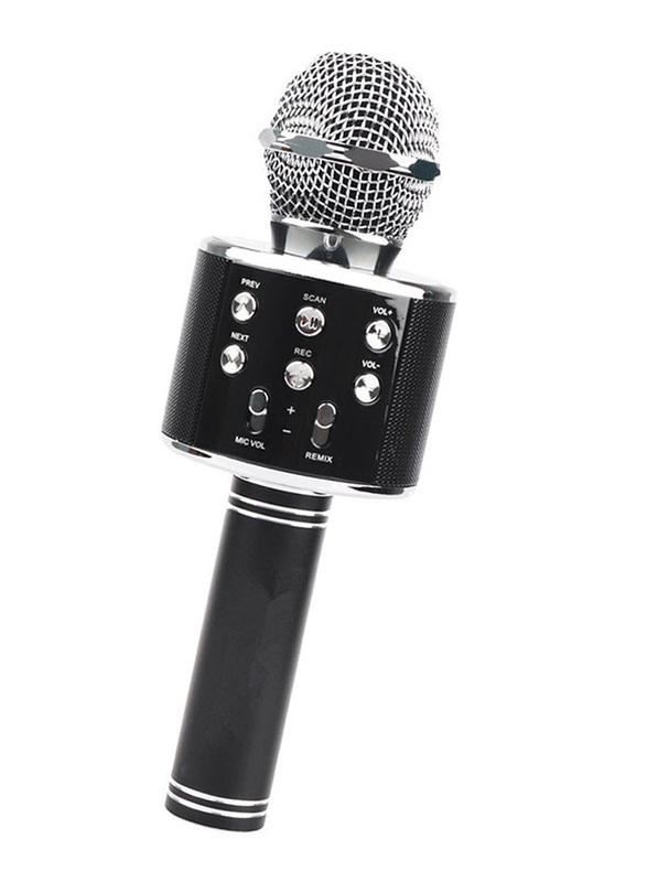 WS-858 Wireless Handheld Karaoke Microphone, PAA2385B_P, Black