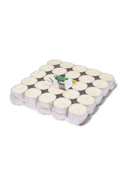 Samar Tea Light Scented Candle Set, 50 Pieces, White