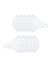 4-Layer KN95 Disposable Anti Dust Face Mask with Earloop, White, 10-Pieces