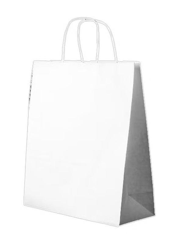 10-Piece Twisted Handle Paper Bags, White