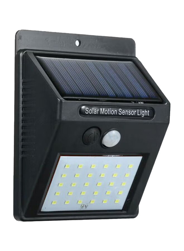 Beauenty 30 LED Solar Power PIR Motion Sensor Wall Light, 10 x 10cm, Black
