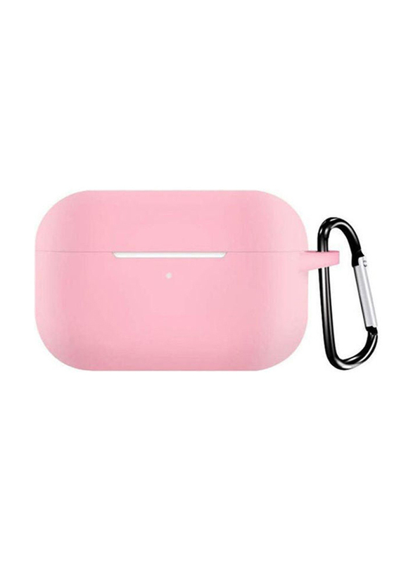 Protective Silicone Cover Slim Skin With Metal Carabiner AirPods Pro Case for Apple AirPods Pro, Pink