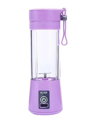 380ml USB Rechargeable Juice Blender with 2 Sharp Blades, Purple