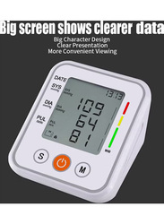 Upper Arm Digital LCD Screen Electronic Sphygmomanometer, M-L2124-2, White