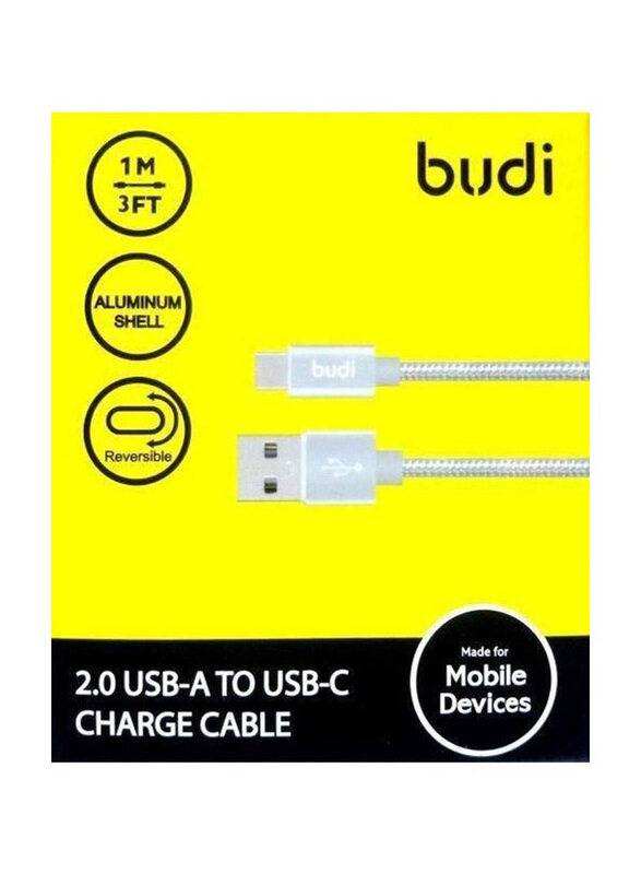 

Budi 1 Meter Type-C Charging Cable, White