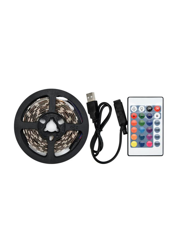 Voberry 100cm USB LED Strip Light with Remote Control, White/Black