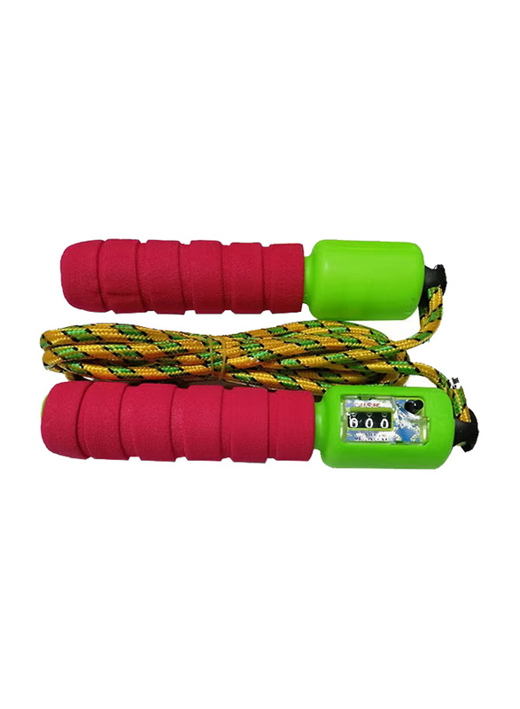 Skipping Jump Rope With Counter, 274cm, Green/Pink