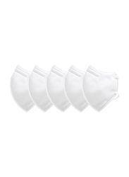 Disposable White Face Mask Set, 5 Pieces