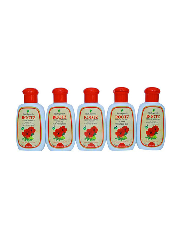 Rajah Ayurveda Rootz Herbal Shampoo, 5 x 100ml