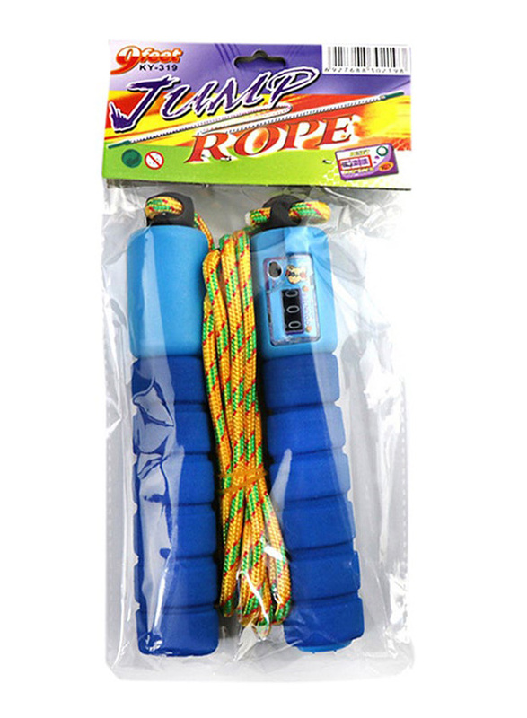 Adjustable Skipping Rope with Digital Speed Count, One Size, Blue