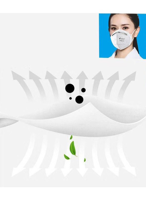 KN95 Protective Anti-Dust Face Mask, White, 10-Pieces