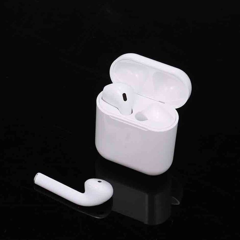 True Wireless/Bluetooth In-Ear 5.0 Earbuds with Mic & Charging Case, White