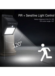 LED Solar Powered Motion Sensor Wall Light, 13cm, Black