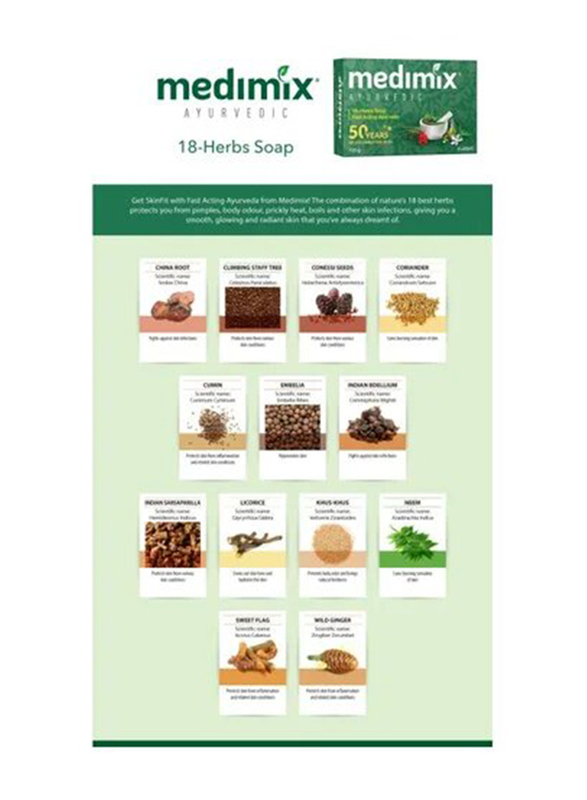 Medimix Classic 18 Herbs Soap, 8 x 125g