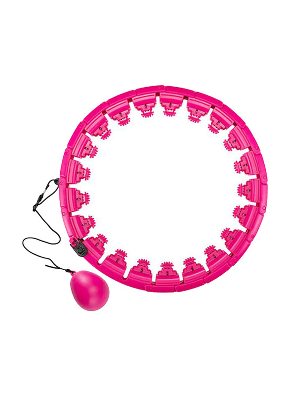 Arabest 24-Section Adjustable Smart Hula Hoop with Soft Gravity Ball, Pink