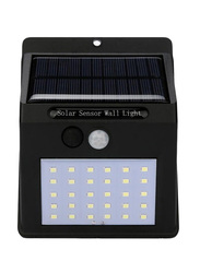 30 LED Solar Powered Motion Sensor Wall Light, Black/White