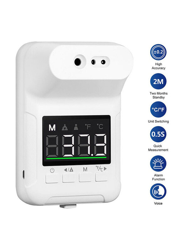 

Generic Non Contact Wall-Mounted Thermometer, M-L2256*JL, White
