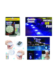 Portable LED Rainbow Shower Pod With Remote Control, Multicolour